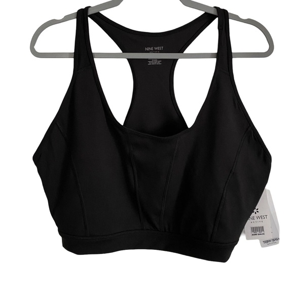 Nine West Active Women’s Black Sports Bra 2X Breathable Comfort 4 Way Stretch. - Picture 1 of 6